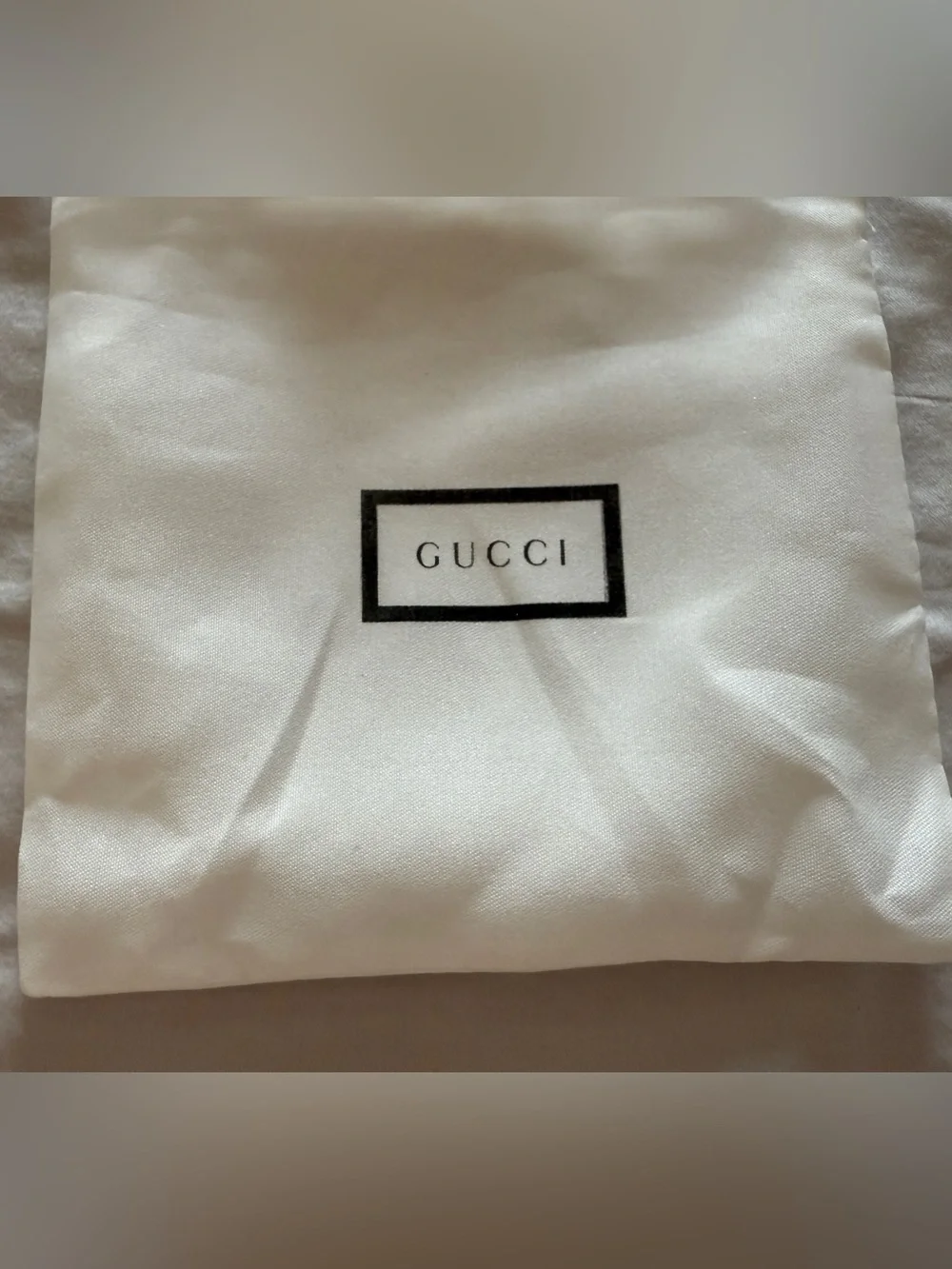 2 X Gucci Belt Dust Bag White With black Gross grain Drawstring 6.5” X6” Storage